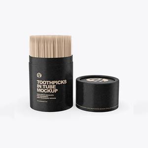 Boîte cylindrique en carton biodégradable, tube en papier scellé imprimé sur mesure pour emballage de cure-dents, tube écologique sans plastique - Product Image 1
