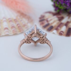 Latest New Arrivals S925 Sterling Silver Princess Cut Geometric Personalized <b>Crystal</b> Moissanite Engagement Wedding Customize - Product Image 3