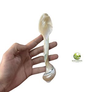 ช้อนมุกธรรมชาติทำมือ ด้ามเรซิ่น ช้อนกาแฟหรูหรา ภาชนะบนโต๊ะอาหาร สำหรับครัว  เป็นมิตรกับสิ่งแวดล้อม จำหน่ายจำนวนมาก - Product Image 1