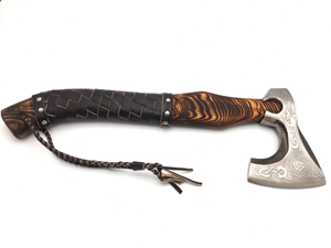 Premium Hand Forged Tomahawk <b>Axe</b> Carbon Steel Ash <b>Wood</b> Handle Outdoor Survival Camping Hatchet Custom OEM Factory - Product Image 2