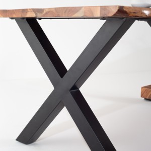 Juego de Comedor Vandana Aureo Lyra de Madera de Acacia con Diseño Contemporáneo Hecho a Mano - Product Image 5