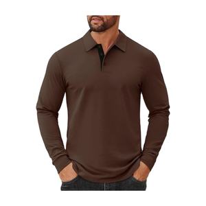 Chemises polo pour hommes, design exclusif et tendance, pour les loisirs et les vacances, 100% coton, manches longues, t-shirt, chemise de base ample et fine pour hommes - Product Image 4