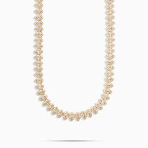 Luxury Marquise Cut Moissanite Tennis Necklace 925 Sterling <b>Silver</b> Gold Plated VVS Moissanite <b>Choker</b> Necklace for Women - Product Image 2