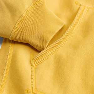 Premium Spring Custom Garment Dyed Vintage Washed Cotton Fleece <b>Brushed</b> Inner Men's Heavyweight Oversized Pullover Hoodie OEM - Product Image 6