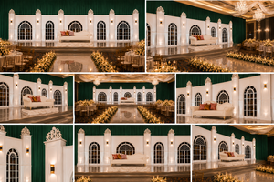 เวทีงานเลี้ยงฉลองสมรสชาวยิวและอินเดีย ดีไซน์หรูหราสไตล์วิคตอเรียนสีขาว ตกแต่งเวทีงานแต่งงานสุดอลังการ ชุดเวทีธีมพระราชวังสุดหรู - Product Image 6
