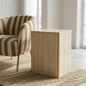 Modern Solid Wood Nightstand Minimalist Design Bedroom Furniture With Full Marble Design For Home Hotels Furniture - Product Image 6