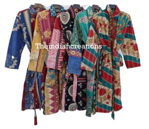 Chaqueta Kantha Reversible con Estampado Floral, Estilo Urbano, Temporada de Primavera, 100% Algodón - Product Image 2