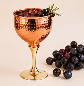Premium Handcrafted Hammered Pure <b>Copper</b> Wine Goblet With Elegant Brass Stem Metal Cocktail Chalice For Luxury Home Bar Decor - Product Image 2