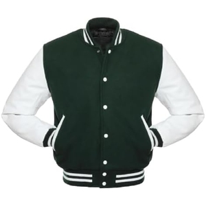 Custom Logo High Quality Winter Unisex Baseball Varsity Jacket with <b>Stand</b> Collar Patchwork Design Front Logo Positions-Wholesale - Product Image 1
