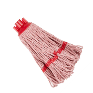 Cabezal de fregona de hilo de algodón de alta calidad y bajo precio con banda superior de color liso para sistema de limpieza de suelos, con extremo cortado, a bajo precio. - Product Image 3