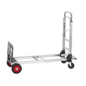 Carrello Pieghevole in Alluminio 2 in 1, Capacità 400 Libbre, Carrello Industriale Resistente Pieghevole con Ruote in Gomma, Capacità di Carico 300kg - Product Image 1