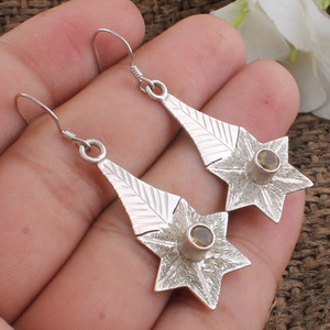 Pendientes de Plata de Ley 925 con Citrino Natural, Calidad AAA, Joyería de Piedra de Nacimiento de Febrero, Aretes de Plata para Mujer, Venta al por Mayor - Product Image 3