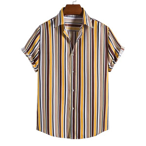 Camisa de Playa de Popelina a Rayas Hawaianas de Verano para Hombre, Elegante Camisa de Manga Corta con Estampado Digital 3D para Vacaciones, Fiestas y Uso Casual - Product Image 4