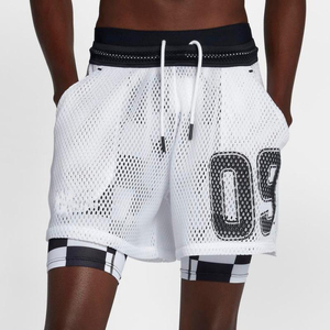 Shorts de sport unisexe en double maille, haute qualité, brodés, personnalisables pour le basketball, style décontracté - Product Image 1