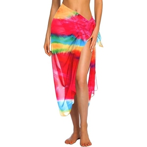 Pareo de chifón largo para mujer, cubrebañador transparente para playa, pareo de bikini - Product Image 2