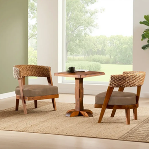 Ensemble de tables basses élégantes en jacinthe d'eau gonflable au design traditionnel pour les intérieurs de maisons et d'hôtels - Product Image 1