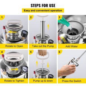 1.5-Gallon Stainless Steel Hand Pump <b>Sprayer</b> with Pressure Gauge 16\" Wand Handle and 3.3FT Reinforced Hose Set of <b>Sprayers</b> - Product Image 3