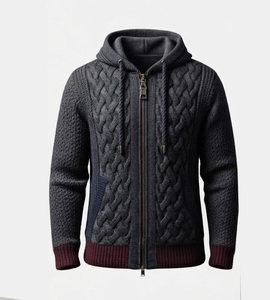 Sudadera con Capucha de Punto Tipo Waffle con Estampado Digital de Invierno a Precio de Fábrica, Logotipo Personalizado, Térmica, Transpirable, Informal para Hombre - Product Image 4
