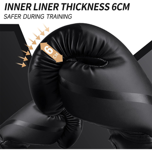 Gants de Muay Thai en cuir artificiel, gants de combat personnalisés en PU avec rembourrage en mousse absorbant les chocs pour l'entraînement de boxe Muay Thai - Product Image 5