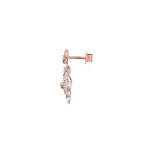 ต่างหูรูปดอกไม้ประดับเพชรโรสโกลด์ที่เพาะเลี้ยงในห้องปฏิบัติการ - Product Image 3