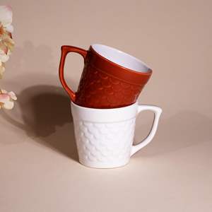 Juego de Café de Cerámica de Doble Tono con Diseño de Pez, Moderno y Lujoso, 200 ml, Ecológico, Duradero, Portátil, Rojo y Blanco, para Oficina, Hogar, Regalo, Abhita - Product Image 2