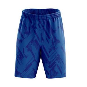 Shorts de sport respirants à taille mi-haute avec logo imprimé numériquement sur le devant, en polyester 100%, pour le basketball et les loisirs, vente en gros - Product Image 3