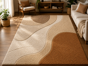Alfombras de Lana de Pelo Largo Hechas a Mano por Diseñadores Personalizados, Modernas, Abstractas, Geométricas, Extra Gruesas, Antideslizantes, Venta al por Mayor, Decoración del Hogar - Product Image 3