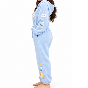 Combinaison en polaire pour femme, tenue confortable en une seule pièce pour l'hiver - Product Image 2