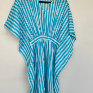 Vestido Kaftan de Manga Murciélago con Cuello en V y Rayas, Vestido Dashiki de Seda para Mujer, Tallas Grandes, Diseños Transpirables, Proveedores Directos Confiables - Product Image 5