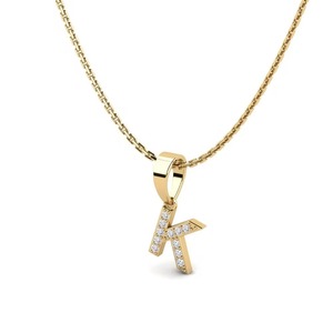 Pendentif lettre K avec incrustation de strass en cristal, argent 925, moissanite, alliage, style hip hop, charme unisexe, cadeau - Product Image 3