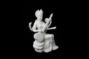 งานฝีมือนิรมลา รูปปั้นเทพีศรีสวัสดี ทำจากเรซิ่น โพลีสตั๊ป งานศิลปะตกแต่งสไตล์อาร์ตเดโค รูปปั้นนกหงส์นั่งเล่นดนตรีวีนา งานแฮนด์เมด สำหรับตกแต่งบ้าน - Product Image 2