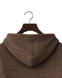 Sudadera con Capucha Tejida Marrón Personalizada para Hombre, con Tres Botones, Mezcla de Algodón Suave, Cálida, Informal, para Invierno, Estilo Urbano, Personalizada OEM - Product Image 6