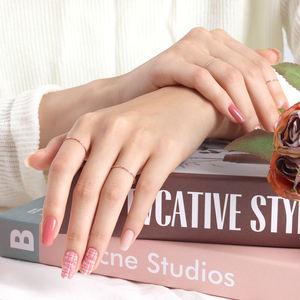 ShineB meilleure vente de bandes d'ongles en gel 3D de haute qualité #45840 conception de tweed rose application facile bel article de mode de salon - Product Image 6