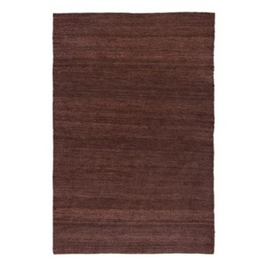 Alfombra Moderna de Lana Acrílica de Tejido Plano, Alfombra Rectangular Marrón Sólido para Sala de Estar, Base de Yute, Limpieza Localizada, Pelo Fino - Product Image 1