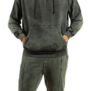 Logo personnalisé Vintage Jogging Zip up Acid Wash Survêtement Sweat à capuche et pantalon de survêtement à jambe droite Survêtement pour hommes 2026 HI - Product Image 3