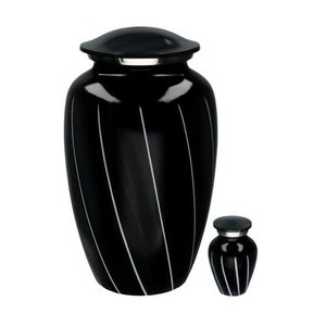 Urna Funeraria Moderna de Metal Hecha a Mano con Diseño de Espiral Blanco y Negro para Cenizas Humanas Adultas, Tapa Roscada Segura, Decoración Funeraria, Urnas Conmemorativas - Product Image 5