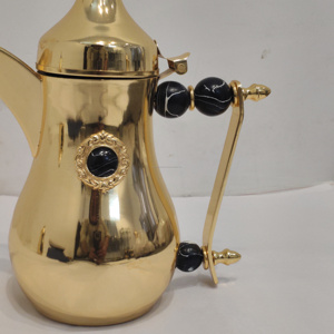 Tetera Árabe Dallah de Moda, Estilo Saudí, con Adornos de Mármol Negro para Hostelería y Decoración del Hogar - Product Image 3