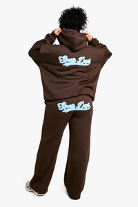 Wholesale Custom Chocolate Women's Towelling Applique Straight Leg Joggers Terry Fleece Women Sweatpants Women's Pants & <b>Trouser</b> - Product Image 3