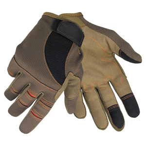 Brown Leather Two Way Fabric Motocross Racing Short Cuff <b>Gloves</b> Carbon Shell Protection Breathable Waterproof <b>Touch</b> <b>Screen</b> - Product Image 1