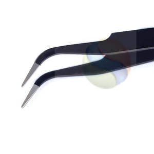 Pince à épiler professionnelle en acier inoxydable pour extensions de cils, logo personnalisé, pointe droite, pointe courbée, pointe fine Elite pour extensions de cils - Product Image 6