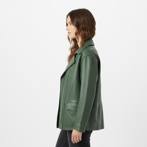 Casual Coat Women Vintage Style Sheep Skin <b>Jacket</b> OEM Factory Supplier Wholesale Custom Made Biker Outerwear Stylish <b>Winter</b> - Product Image 2