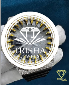 Premium VVS Moissanite Diamond Spike <b>Watch</b>, 925 <b>Sterling</b> <b>Silver</b> Iced Out Men Luxury Hip Hop <b>Watch</b> Gift - Product Image 5