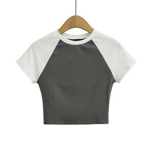 Custom Printed Logo Women's Crop Top T-<b>Shirt</b> O-Neck Round Neckline Breathable Anti-Wrinkle Plain Dyed <b>Paisley</b> <b>Pattern</b> Croptop - Product Image 2
