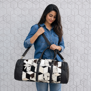 2026 New Design Cowhide Leather Luggage <b>Bags</b> Unique Designer Handmade <b>Bag</b> Unisex Travel <b>Bag</b> Multi Uses Big Size Duffel <b>Bag</b> - Product Image 3