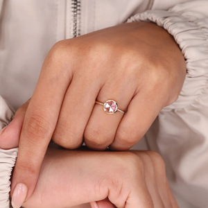 Anillo de Oro Amarillo con Corte Rosa Redondo, Anillo de Diamante Cultivado en Laboratorio de 1.00 Quilates con Corte Marquesa, Anillo de Compromiso, Anillo de Boda, Joyería, Anillo de 14k - Product Image 5