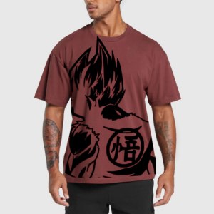 เสื้อยืดแขนสั้นสีเบอร์กันดีสำหรับผู้ชาย สีดำ พิมพ์ลายตัวอักษร คอกลม สตรีทแวร์ ไซส์ใหญ่ ผ้ากันยับ เป็นมิตรกับสิ่งแวดล้อม - Product Image 1