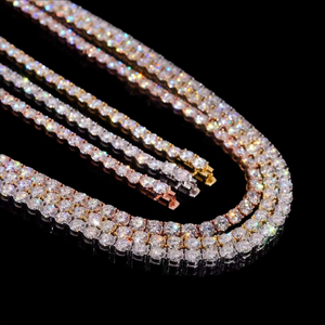Collar de diamantes de plata de ley 925 con moissanita de corte redondo, joyería fina, brillo deslumbrante, accesorio de moda elegante y atemporal - Product Image 5