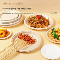 Ensemble de 200 assiettes et bols jetables écologiques, biodégradables et compostables en bagasse et pulpe, ronds, modernes et luxueux pour mariage