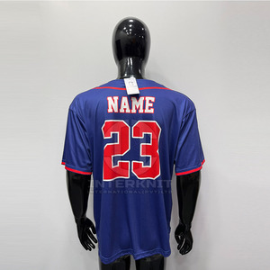 Venta Directa de Fábrica, Camiseta de Béisbol Transpirable de Manga Corta para Verano, Ropa Deportiva para Hombre, 100% Poliéster de Secado Rápido - Product Image 4