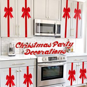 18 Pezzi di Grandi Nastri Natalizi 8x40 Pollici per Porte e Armadi, 18 Pezzi di Fiocchi per Albero di Natale, Nastri Natalizi per Mobili e Decorazioni - Product Image 2